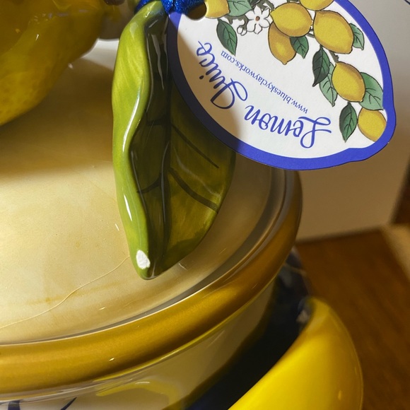 Blue Sky Clayworks Lemon Juice series Biscotti Cookie Jar NWT 2017 Small chip - Picture 4 of 11